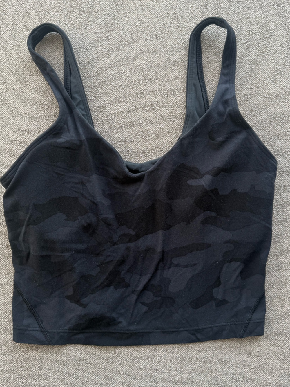 lululemon athletica Black Camouflage Cropped Tank